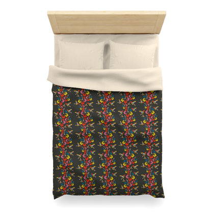 Hummingbirds & Hibiscus Flowers Microfiber Duvet Cover