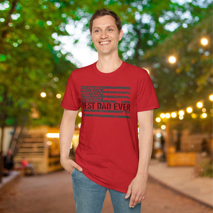 Best Dad Ever (Flag) Adult T-shirt
