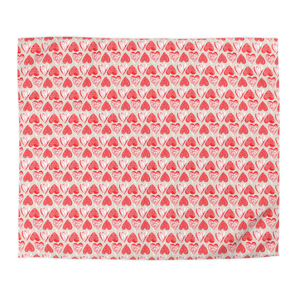 Doodle Hearts Microfiber Duvet Cover