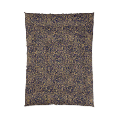 Golden Midnight Radiance Mandala Comforter