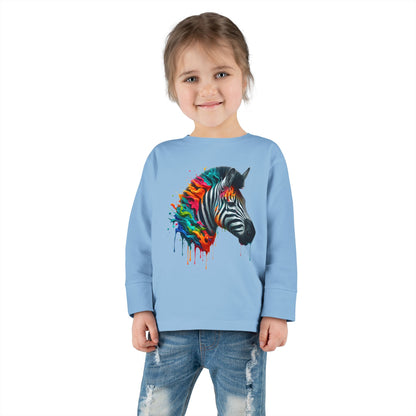 Colorful Zebra Toddler Long Sleeve Tee