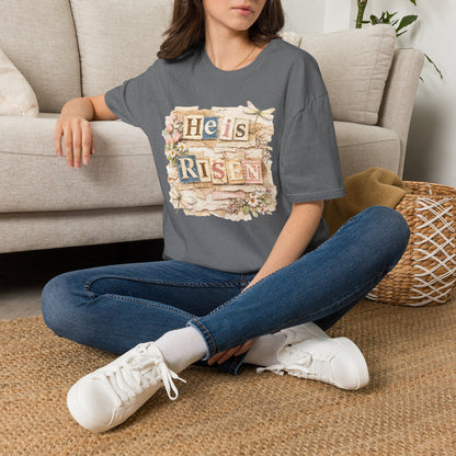 He Is Risen (Lace Collage) Adult T-shirt