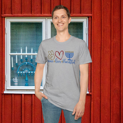 Peace Love Hanukkah Adult T-shirt