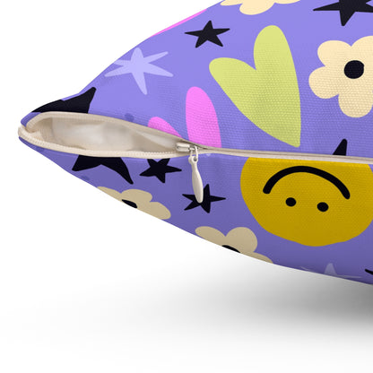 Happy Little Things Throw Pillow