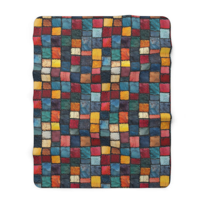 Patch Pop Sherpa Fleece Blanket