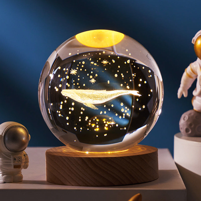 Luminous Starry Sky And Planets Moon Crystal Ball