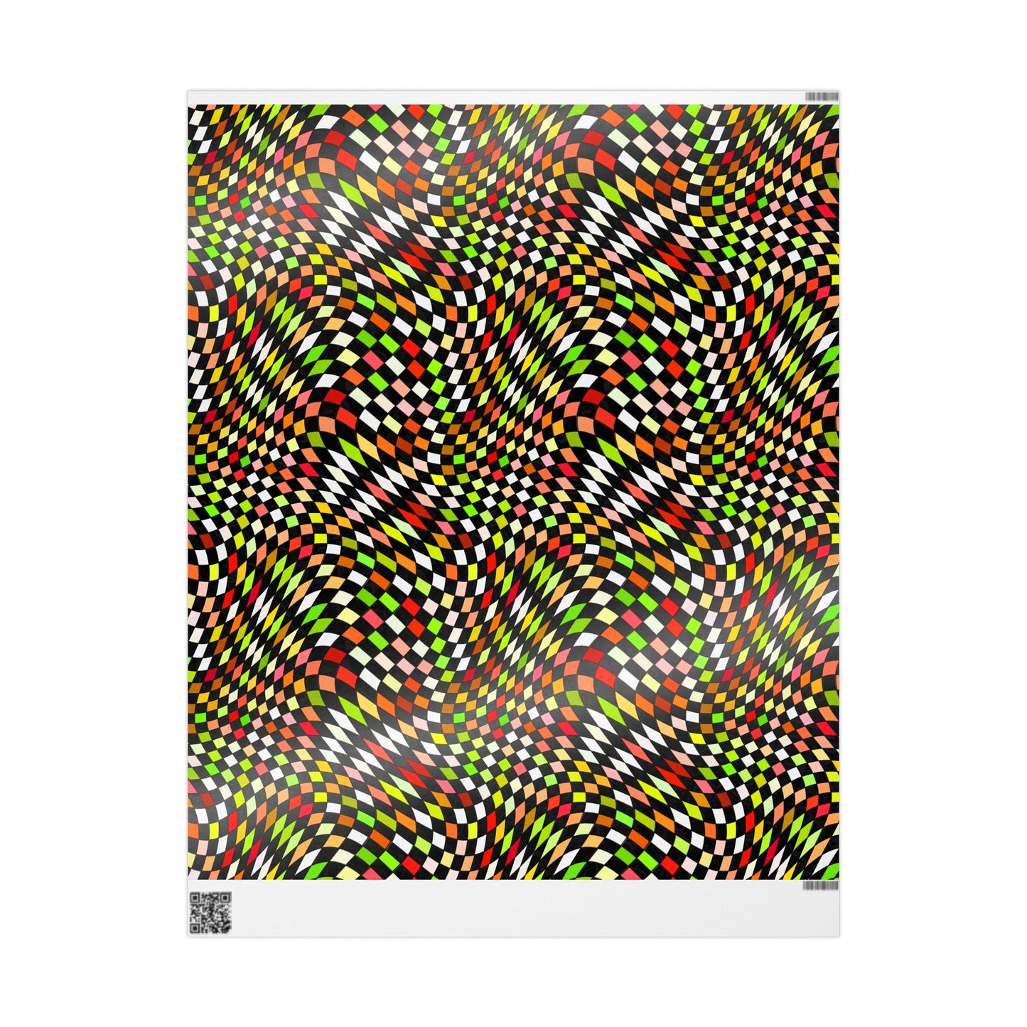 Warped Yellow/Green Checkered Wrapping Paper