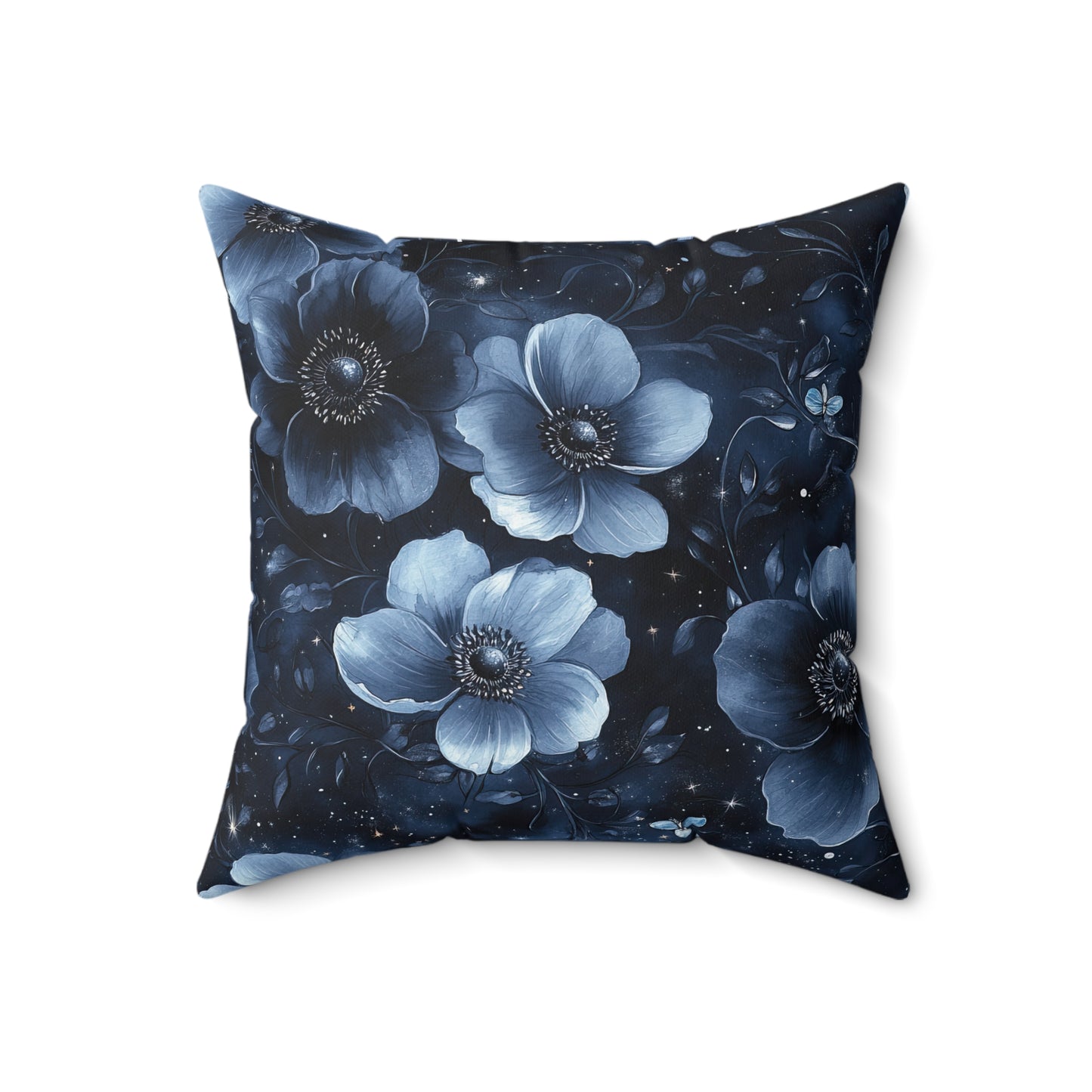 Midnight Blossoms Throw Pillow