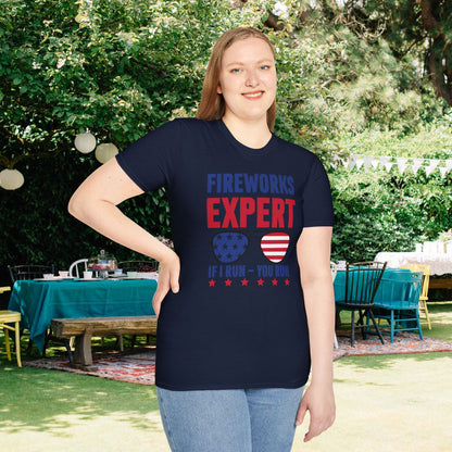 Fireworks Expert If I Run You Run T-shirt