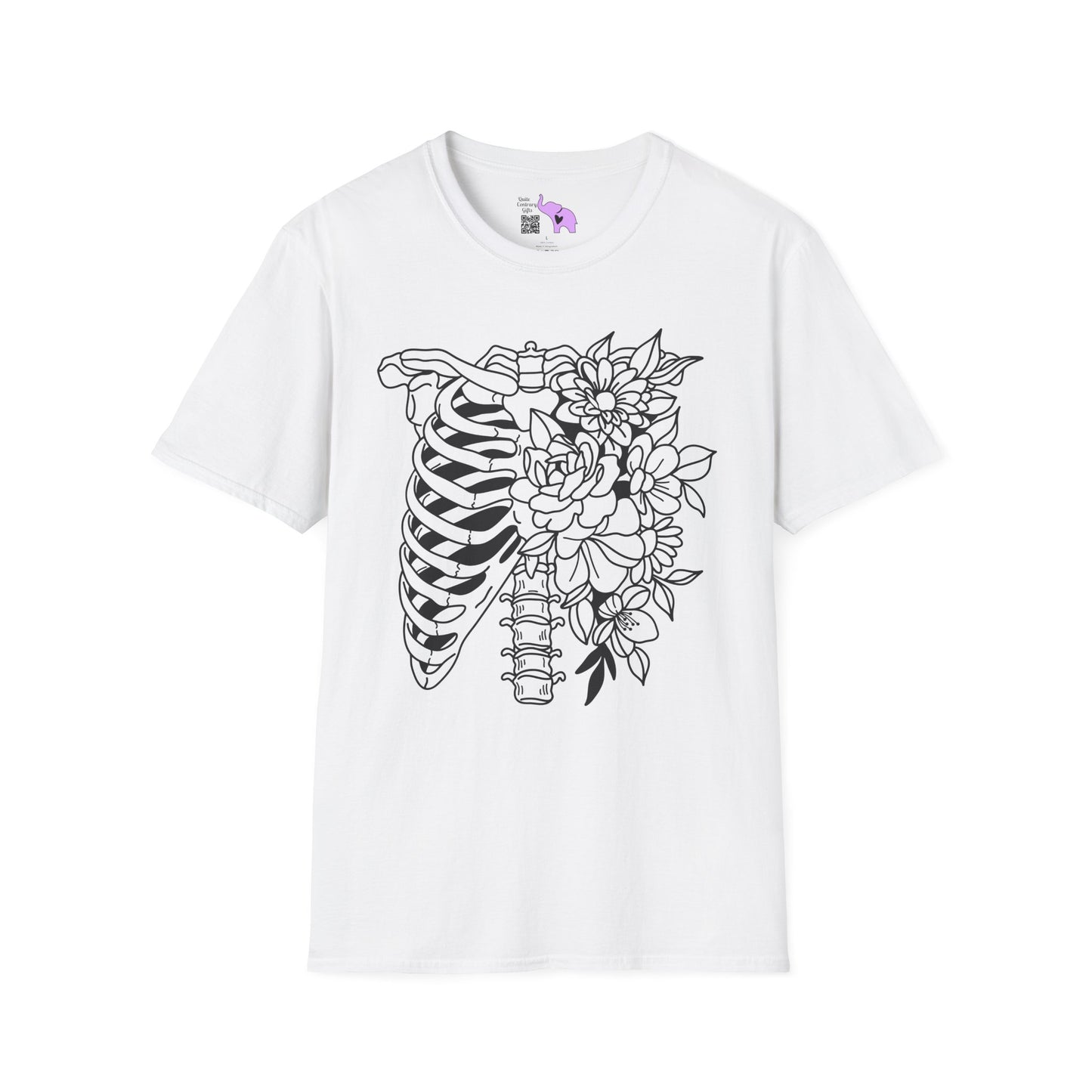 Floral Ribcage Adult Tshirt
