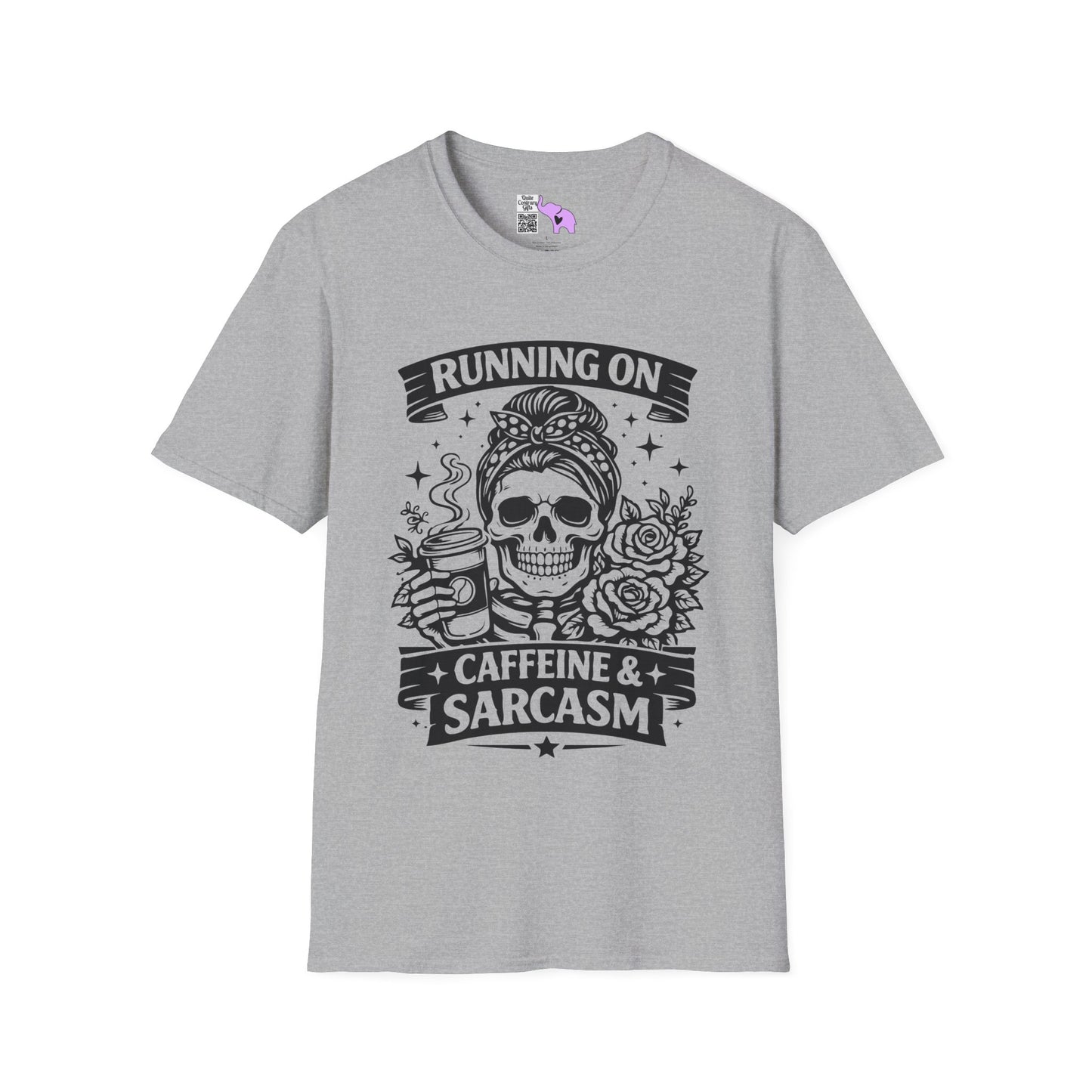 Running On Caffeine & Sarcasm Adult T-shirt