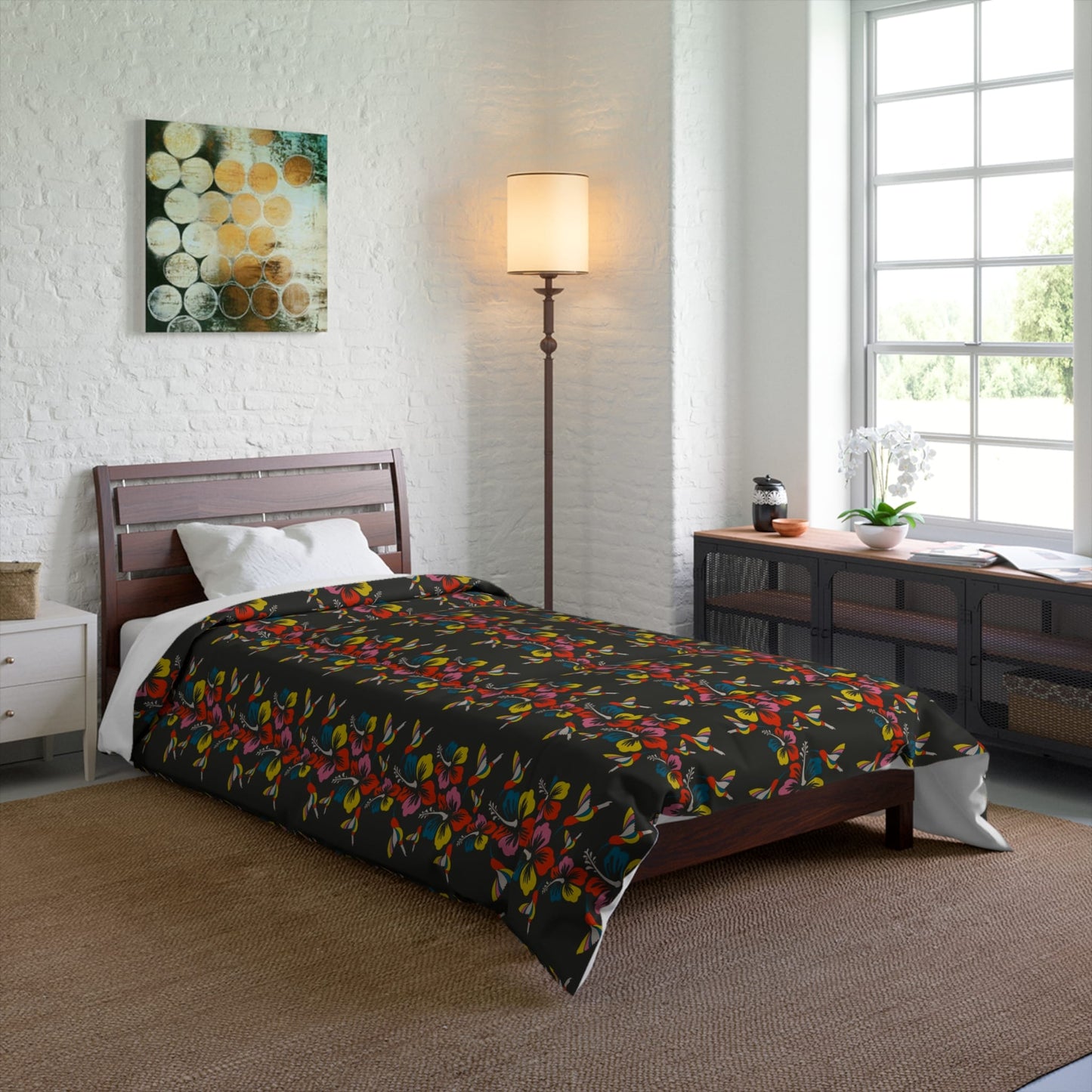 Hummingbirds & Hibiscus Flowers Comforter