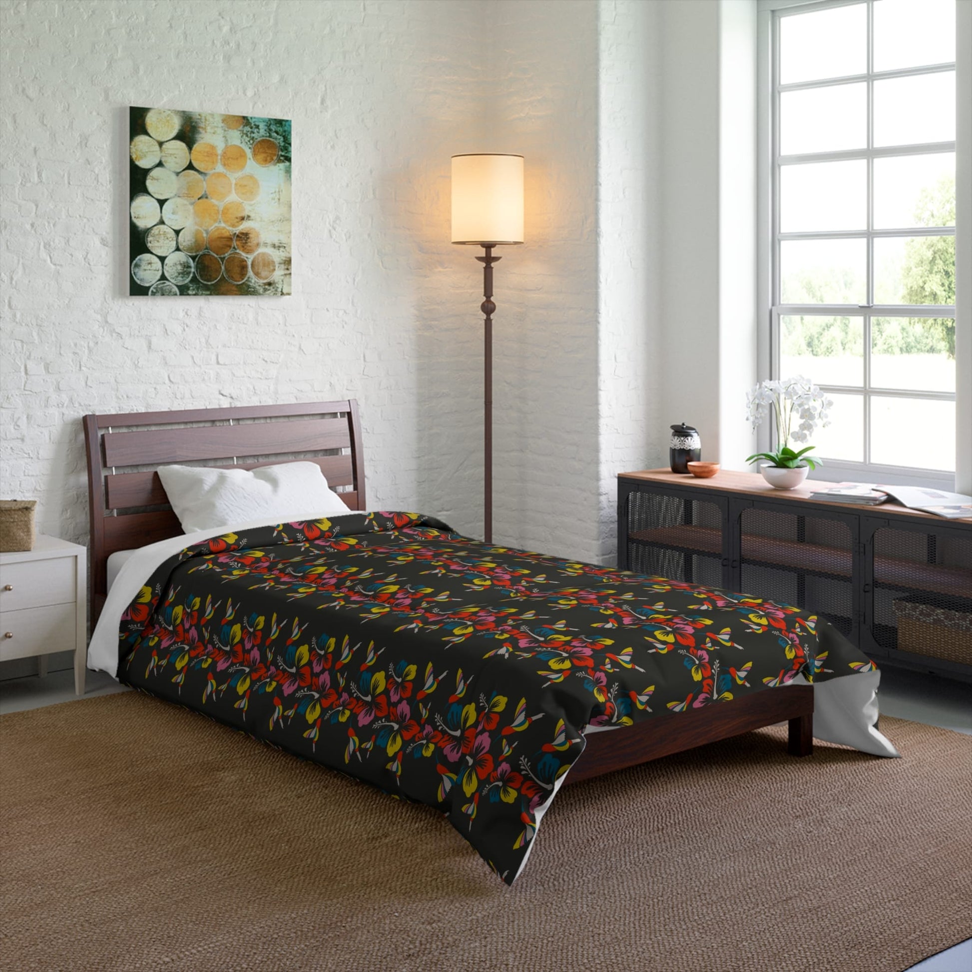 Hummingbirds & Hibiscus Flowers Comforter