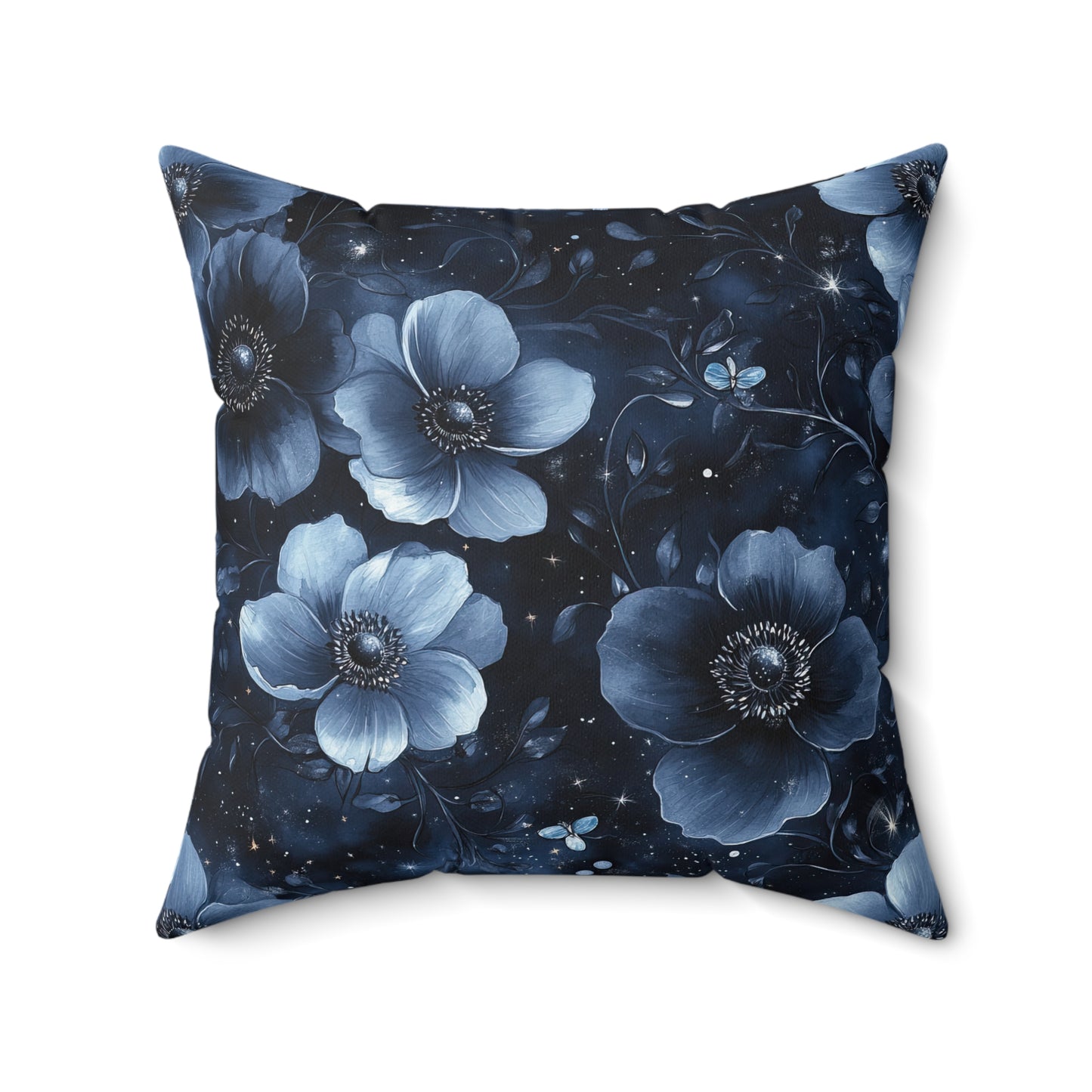 Midnight Blossoms Throw Pillow