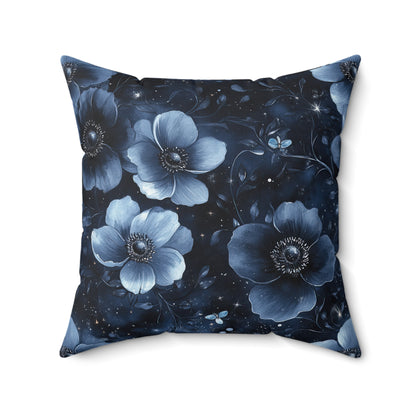 Midnight Blossoms Throw Pillow