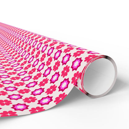 Rosy Star Garden Wrapping Paper