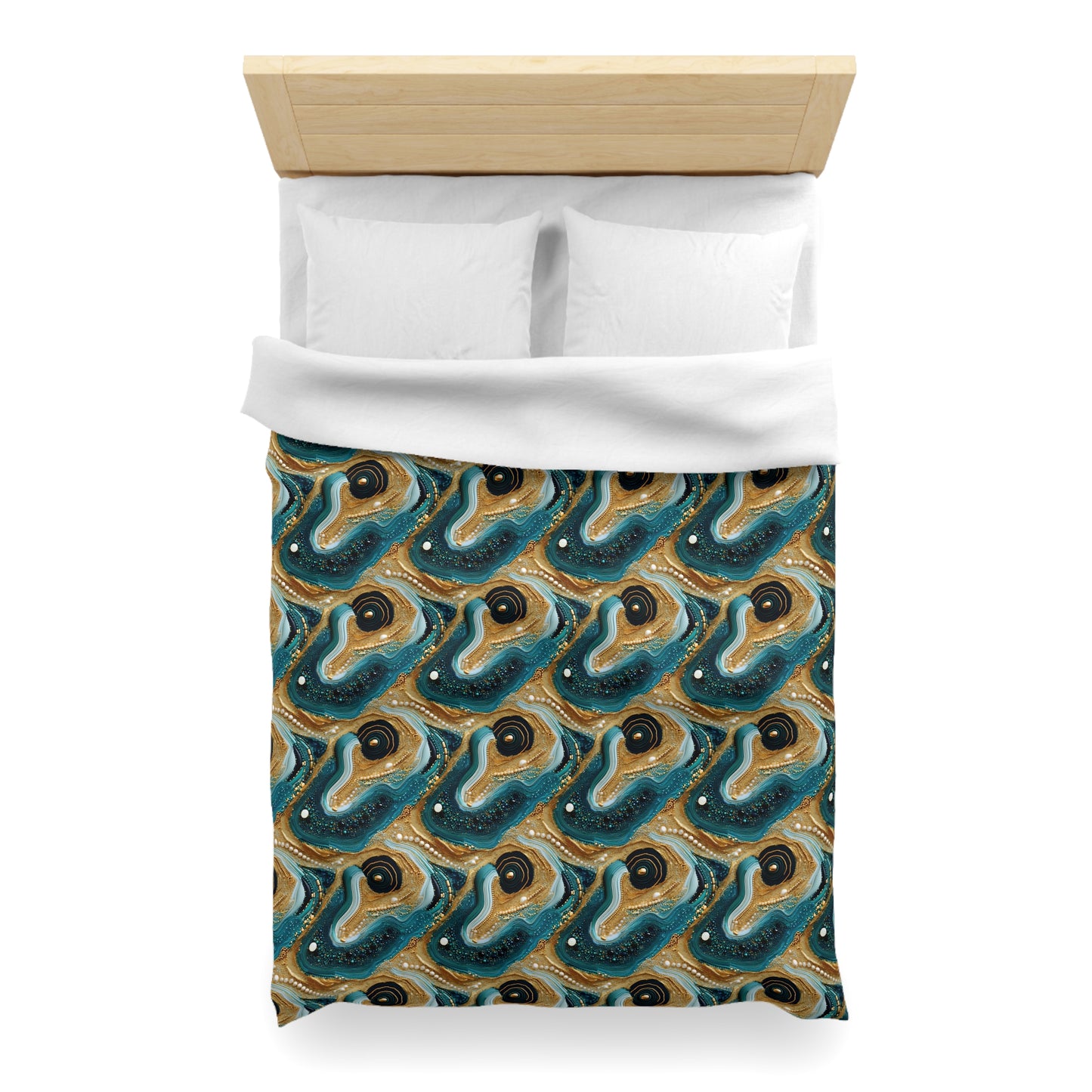 Gilded Ocean Veins Microfiber Duvet Cover