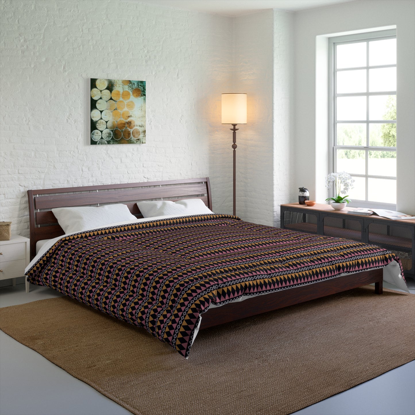 Midnight Clay Cairn Stripes Basic Bedding Set