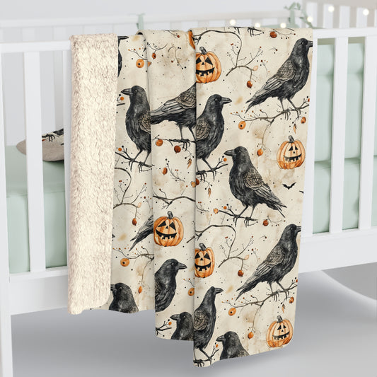 Crow & Gourd Sherpa Fleece Blanket