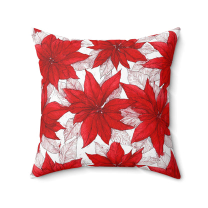 Christmas Blossom Sketch Throw Pillow