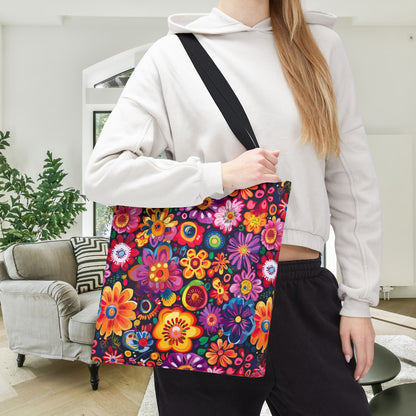 Floral Fiesta Canvas Tote Bag