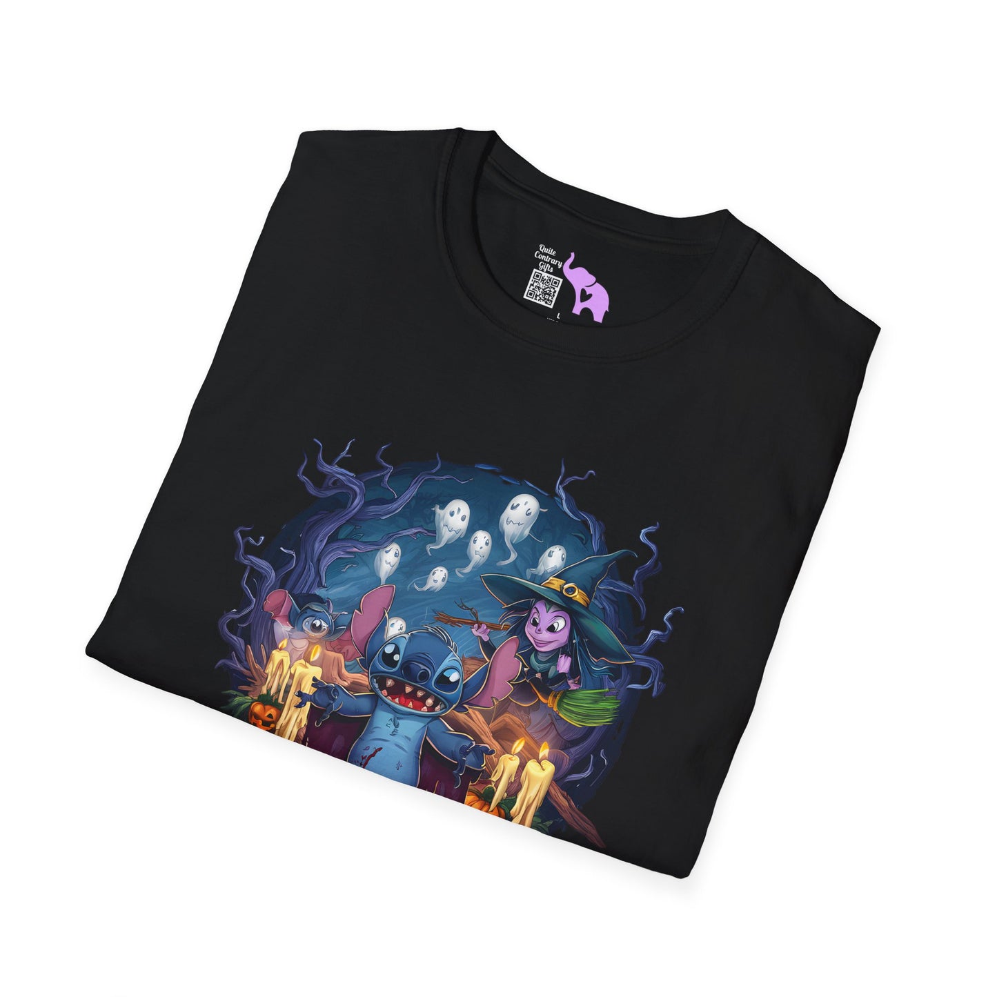 Halloween Stitch w/Ghosts and Witch Adult T-shirt