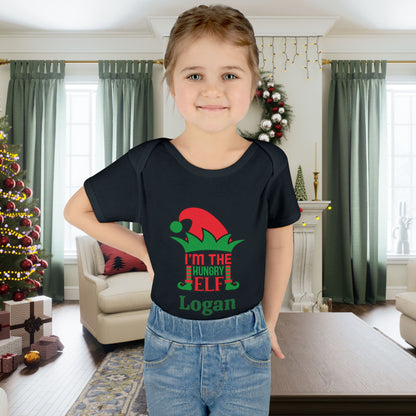 I'm The Hungry Elf Personalized Infant Baby Rib Bodysuit