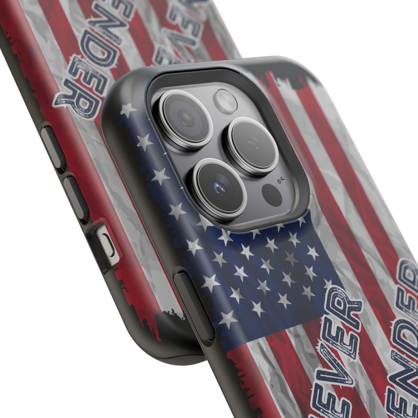 Never Surrender American Flag MagSafe® Compatible Tough Case for iPhone