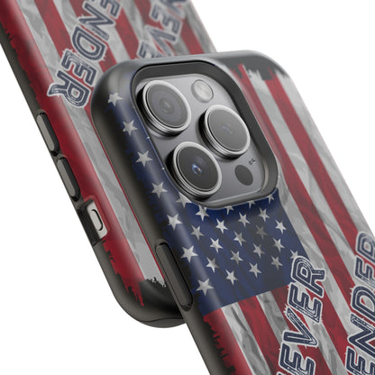 Never Surrender American Flag MagSafe® Compatible Tough Case for iPhone