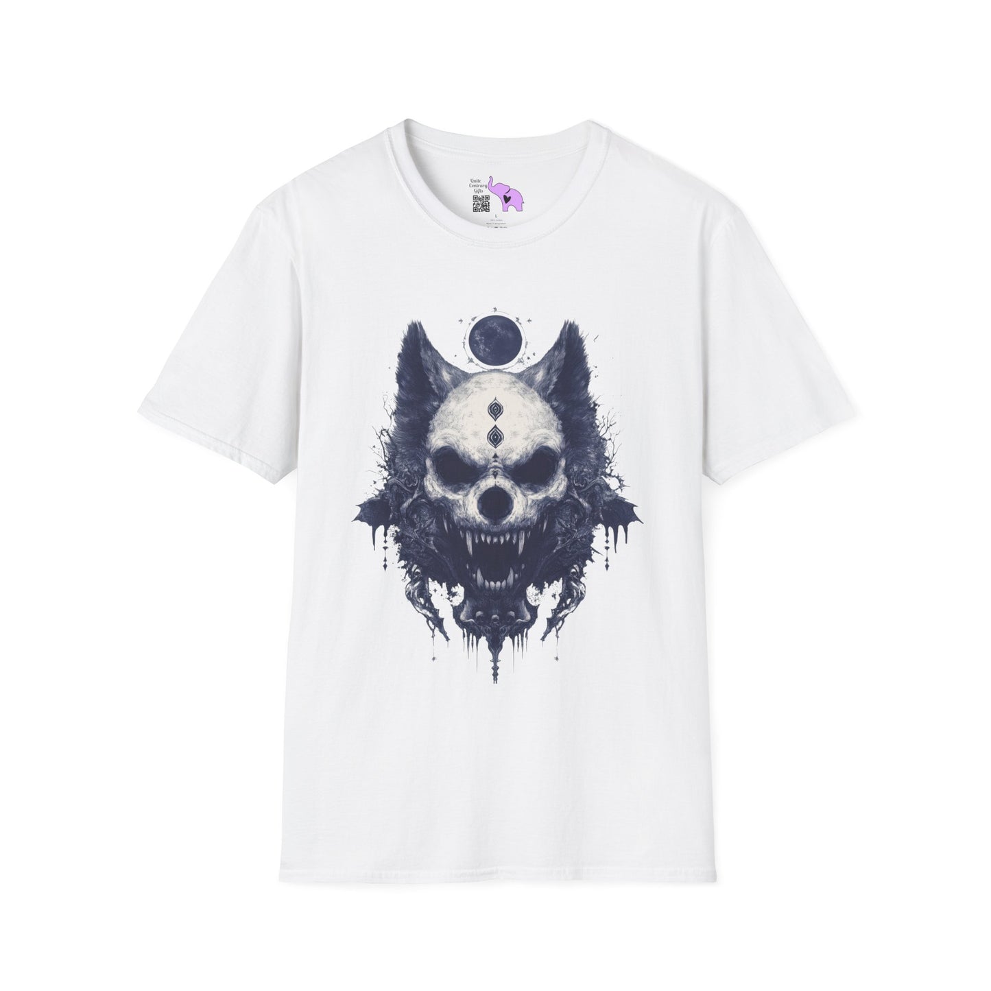 Creepy Skull Wolf Adult T-shirt