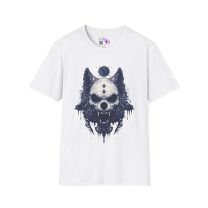 Creepy Skull Wolf Adult T-shirt