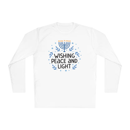 Hanukkah Wishing Peace & Light Adult Long Sleeve Tee