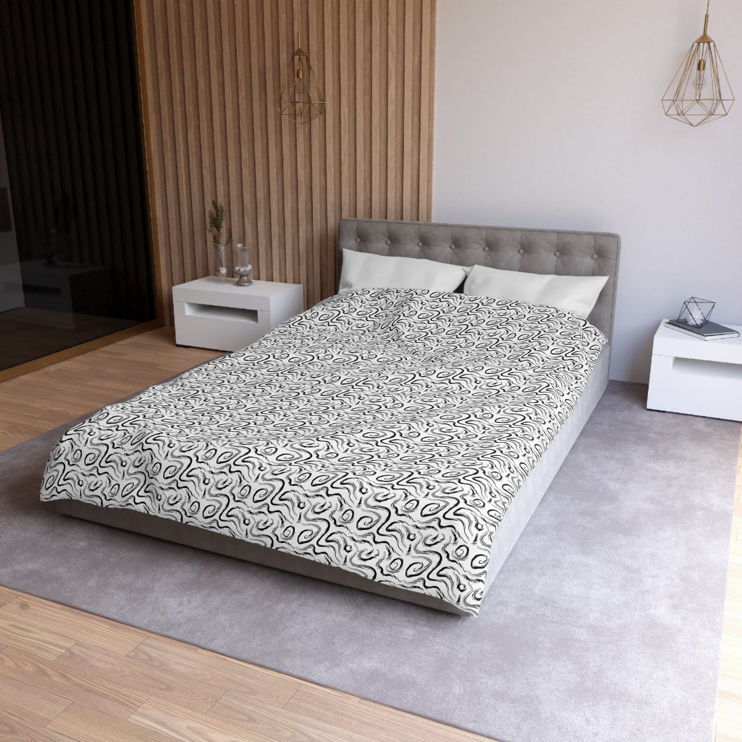Grunge Scribbles Microfiber Duvet Cover