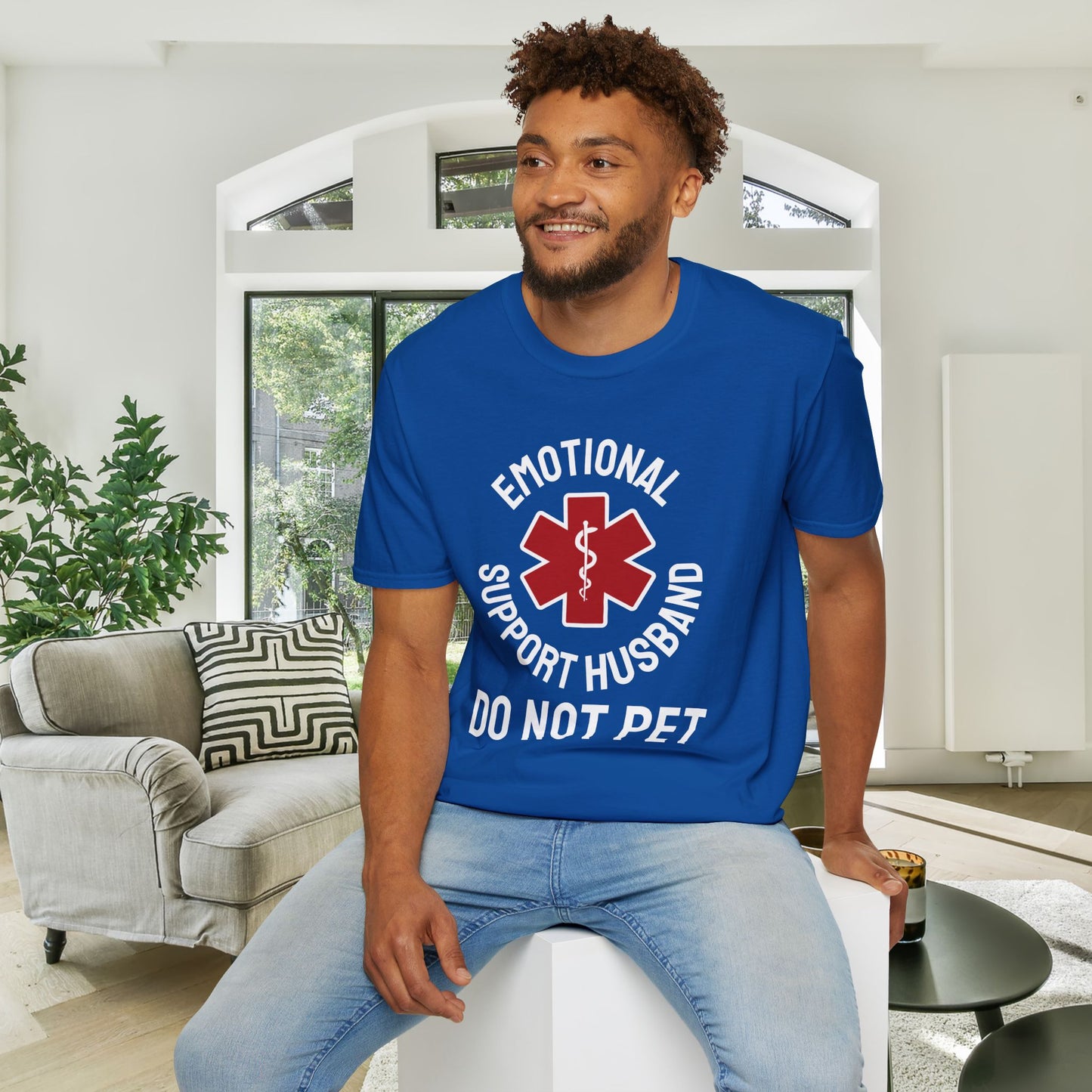 Emotional Support Husband Do Not Pet Adult T-shirt
