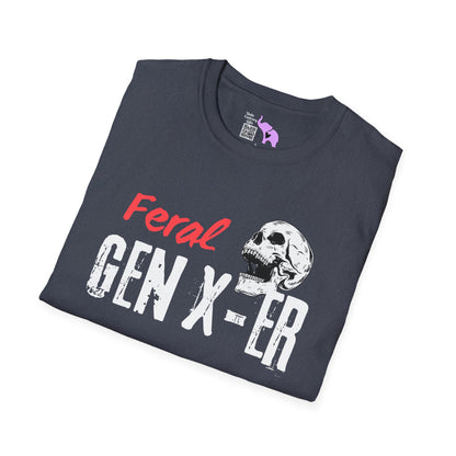 Feral GenXer w/Skull Adult T-shirt