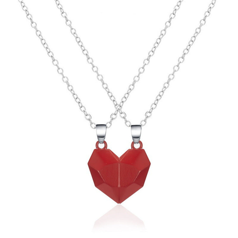 Magnet Heart Couples Necklace Sets