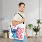 Valentines Stitch Kiss Tote Bag