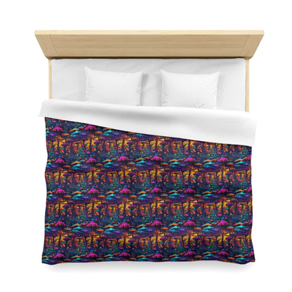 Psychedelic Spore Forest Microfiber Duvet Cover