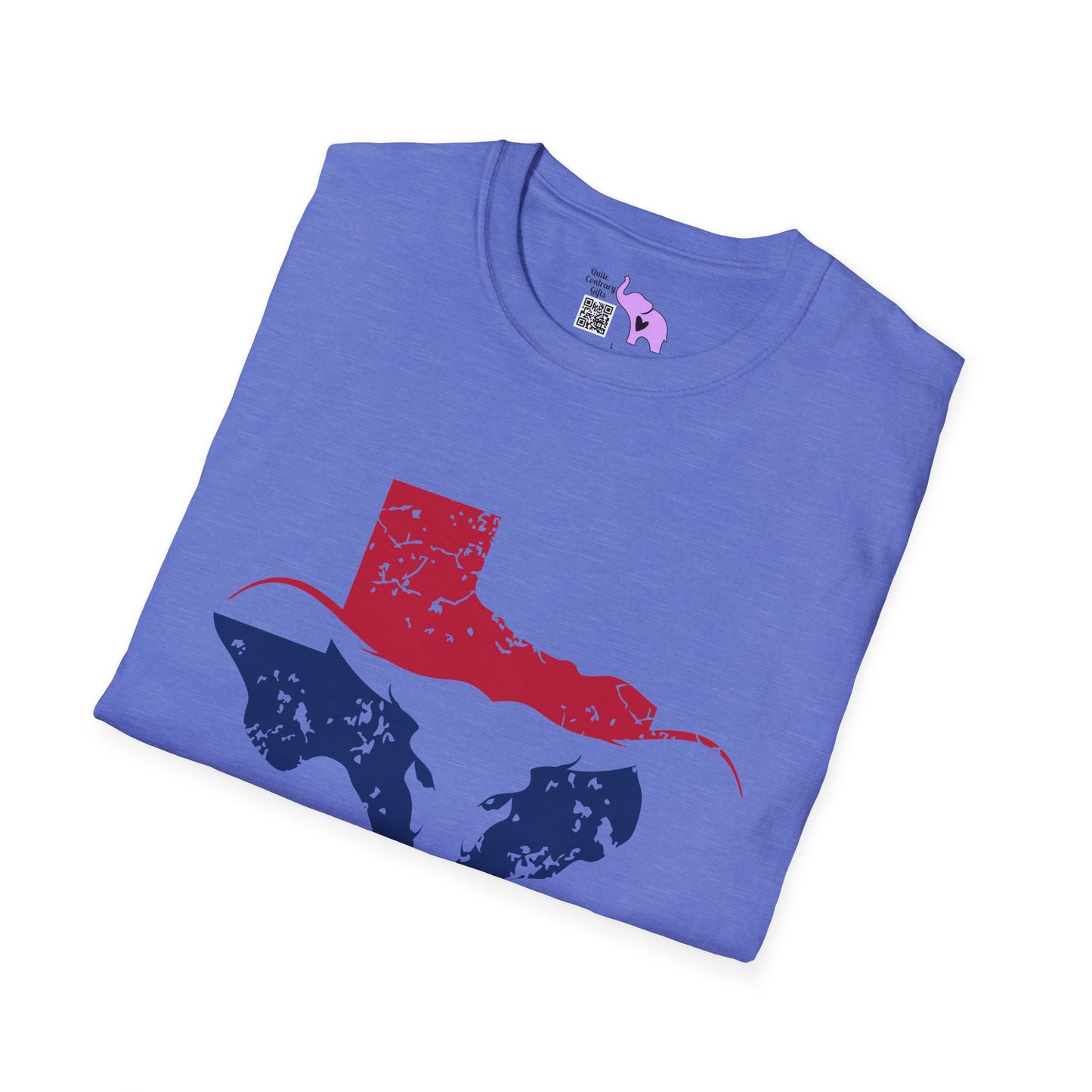 Red & Blue Texas Longhorn Adult Tshirt