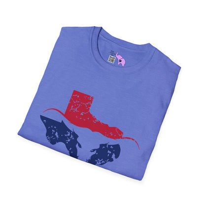 Red & Blue Texas Longhorn Adult Tshirt