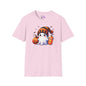 Cute Ghost w/Pumpkins Adult T-shirt