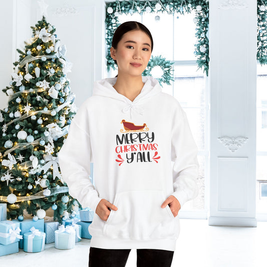 Merry Christmas Y'all Adult Heavy Blend™ Hooded Sweatshirt