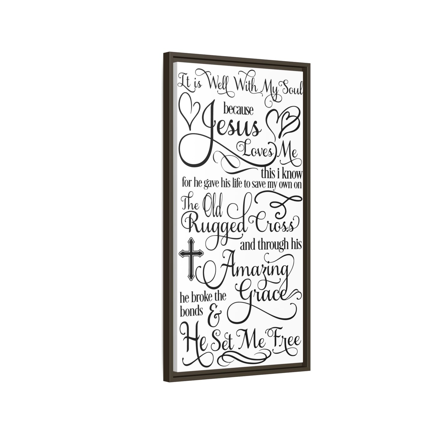 Hymnal Poem Framed Canvas Bathroom Art