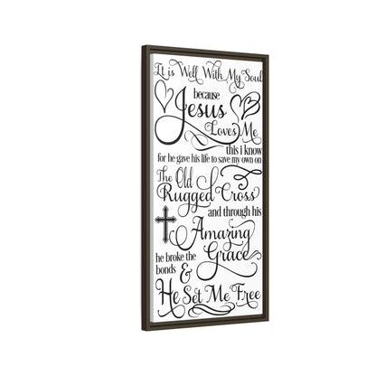 Hymnal Poem Framed Canvas Bathroom Art