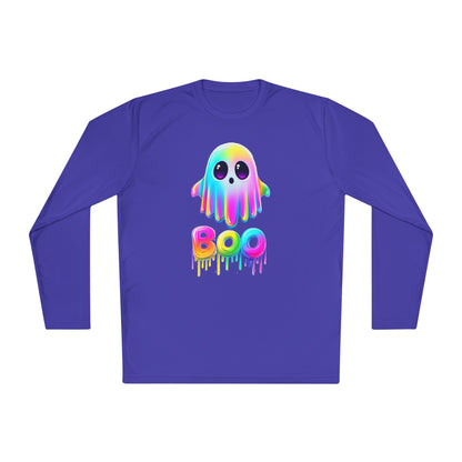 Neon Ghostly Boo Adult Long Sleeve Tee
