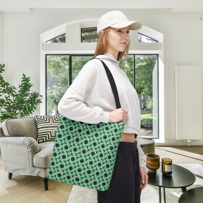 Emerald Pinwheels Canvas Tote Bag