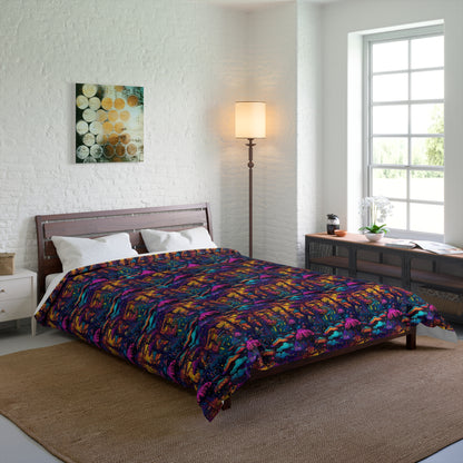 Psychedelic Spore Forest Comforter