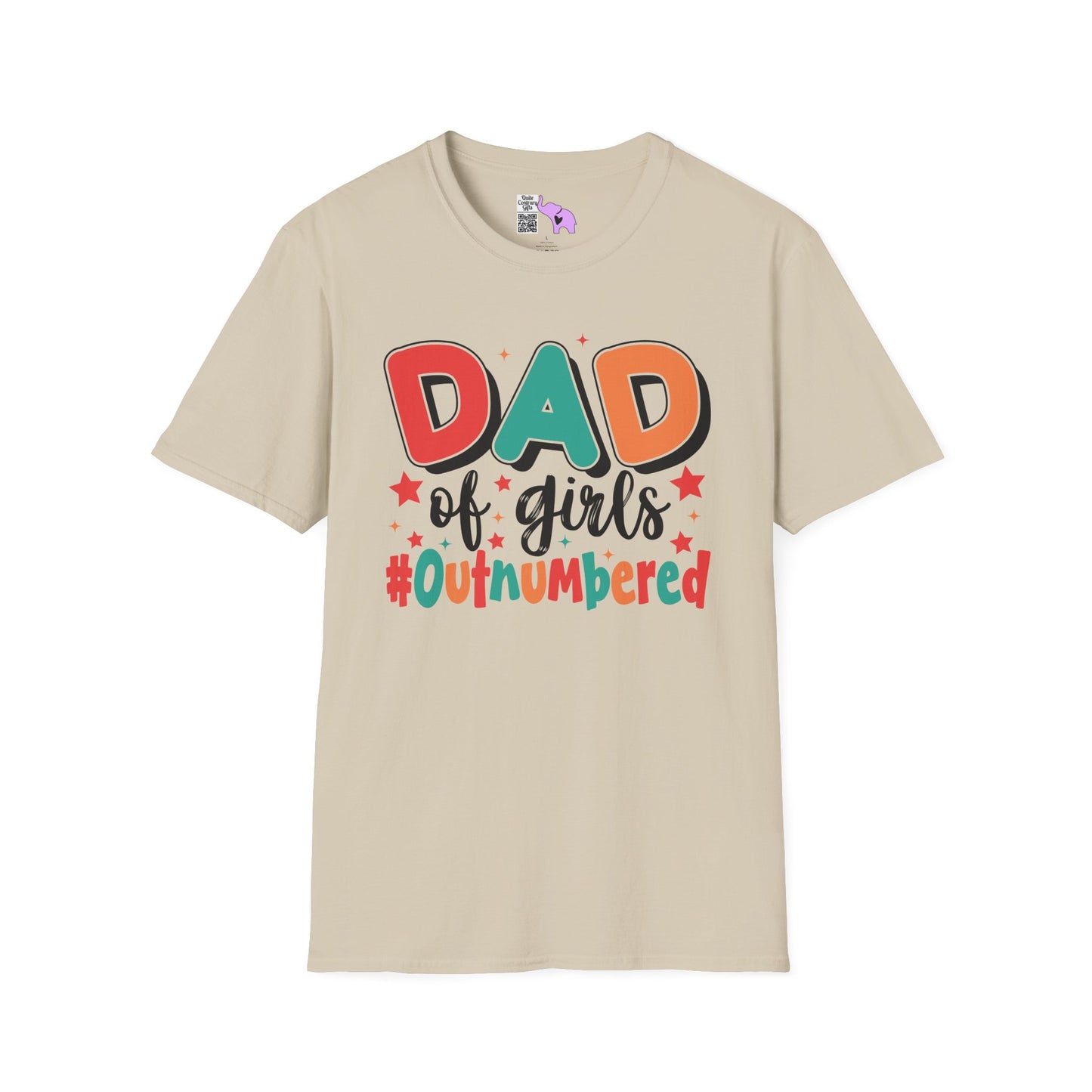 Dad of Girls #Outnumbered Adult T-shirt