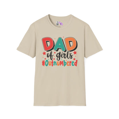 Dad of Girls #Outnumbered Adult T-shirt