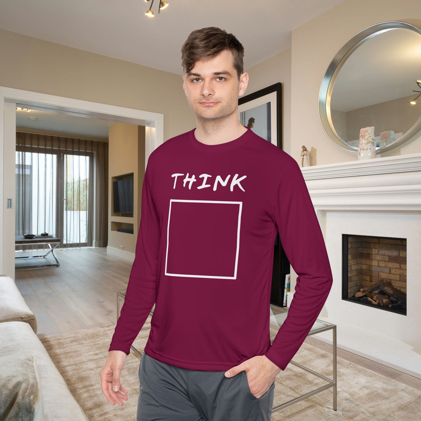 Think (Outside The Box) Adult Long Sleeve Tee